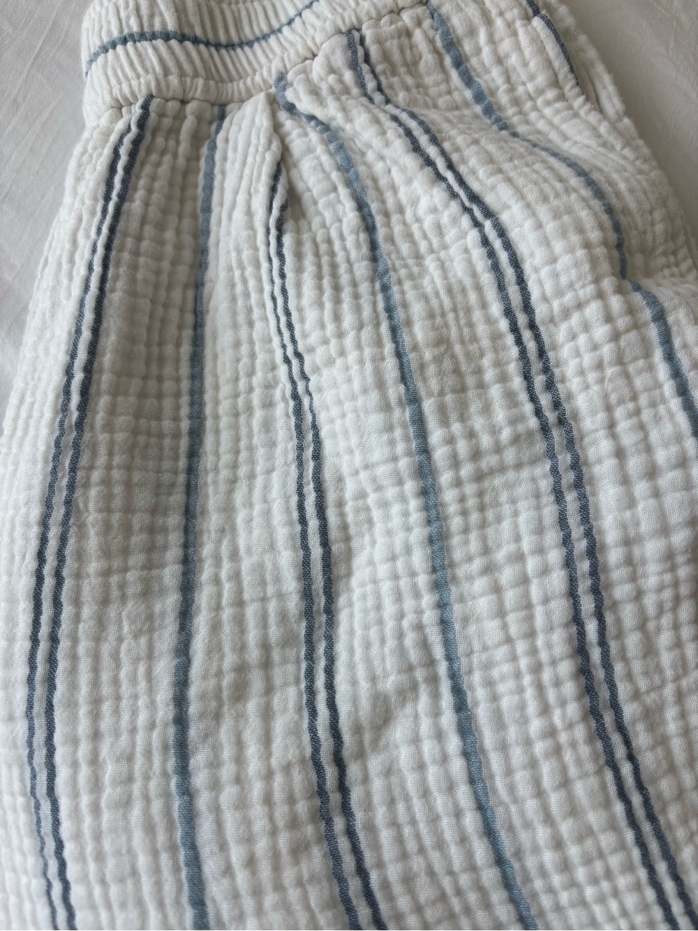 Madewell White & Blue Striped Gauze Wide Leg Pants – Size XXS - Picture 2 of 5